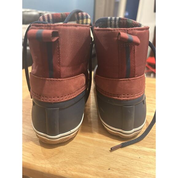 Sperry Red / Navy Schooner 3-Eye Nylon Women's Rain Boots Size 8.5 - Picture 2 of 5